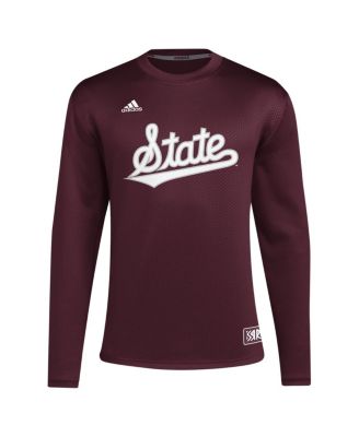 Men's Maroon Mississippi State Bulldogs Reverse Retro Baseball Script Pullover Sweatshirt