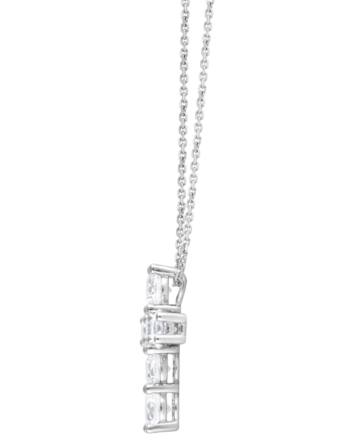 Badgley Mischka Lab Grown Diamond Cross Pendant Necklace (5 Ct. T.w.) In 14k White Gold, 16" + 2" Extender In White