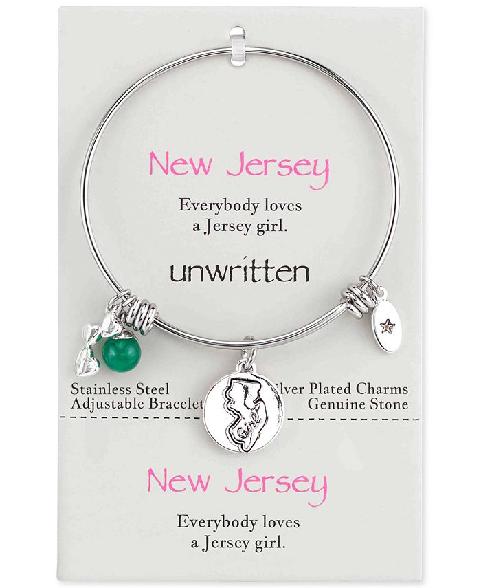 Unwritten New Jersey Girl and Green Aventurine 8mm Bangle Bracelet in Stainless Steel Macy s