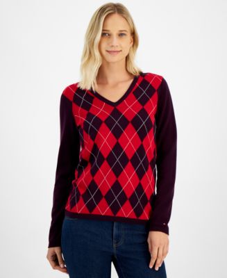 Tommy Hilfiger Mens XXL Signature Argyle Diamond V sale Neck 100% Pima Cotton Sweater