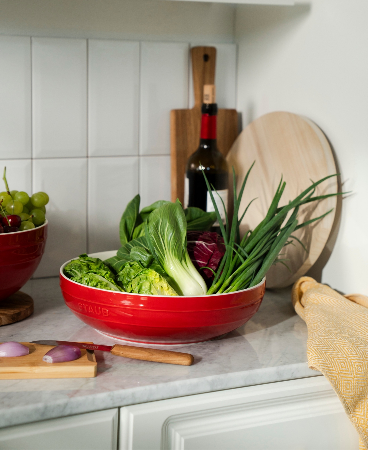 Staub Shallow Serving Bowl In Dark Blue
