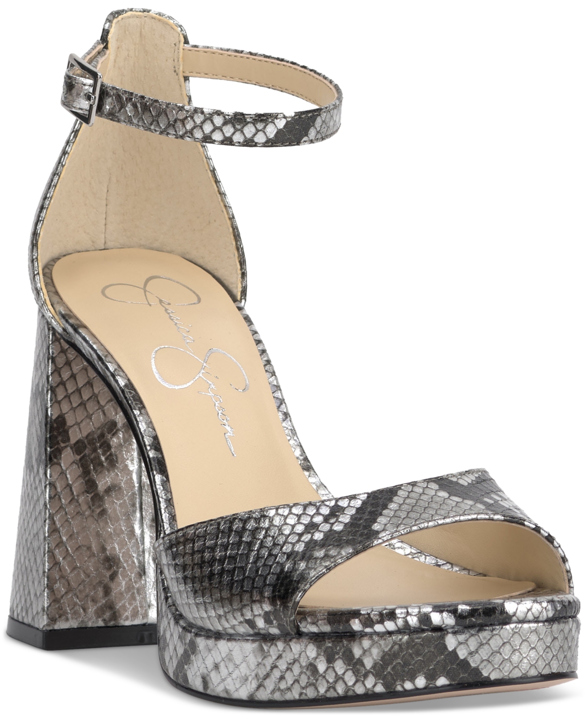 Women's Kaliah Ankle-Strap Block-Heel Dress Sandals - Champagne Shimmer