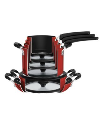 Porcelain Enamel Heavy Gauge Aluminum Non Stick 11 Piece Cookware Set