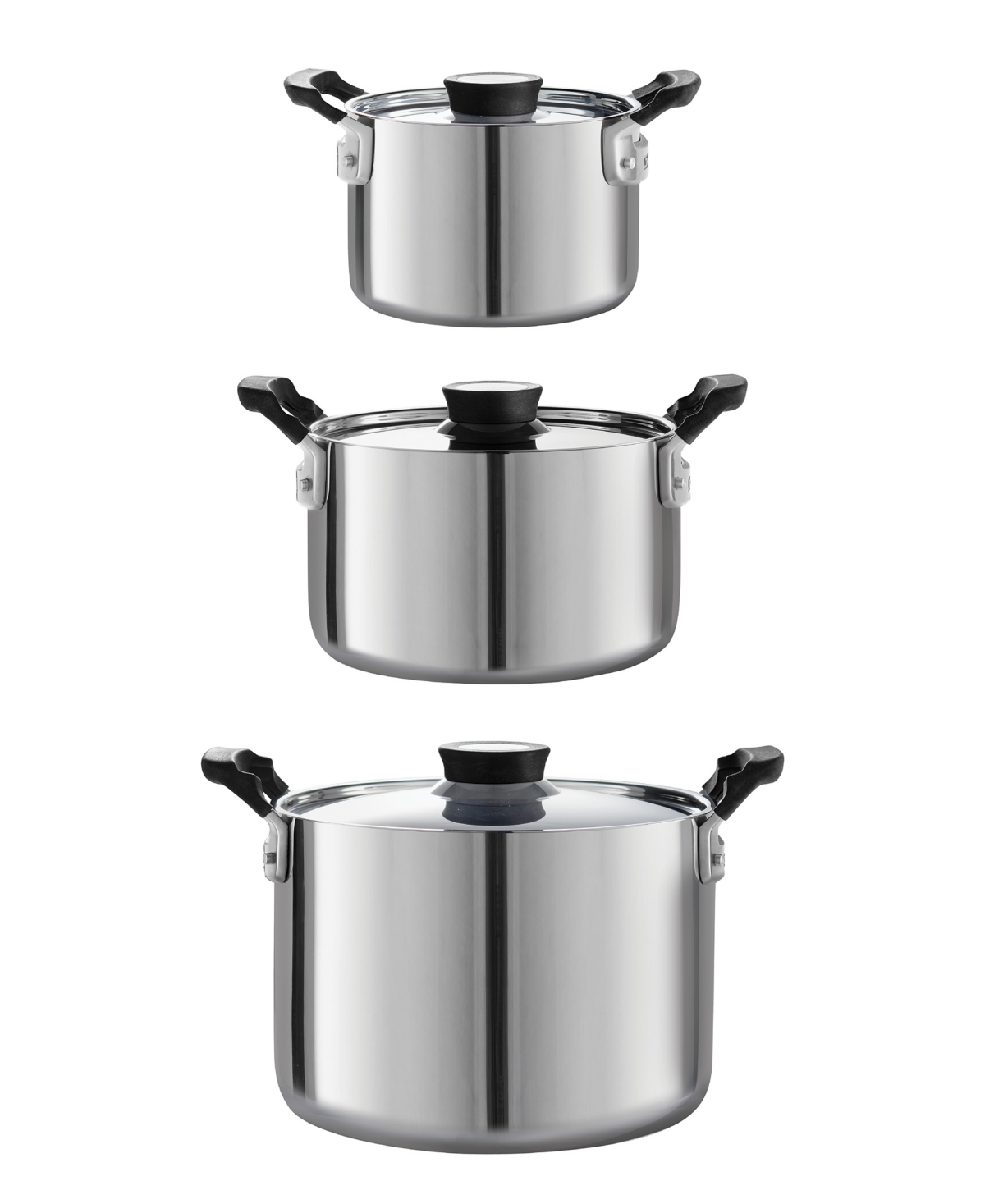 Tramontina Triply Clad Stainless Steel 6 Pc Cookware Set In Stainless Steel
