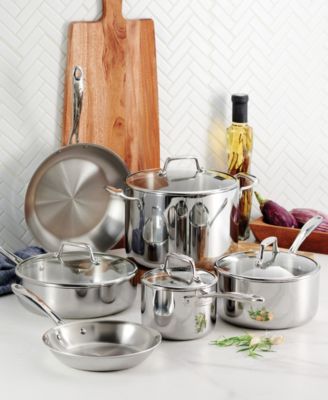 TriPly Clad Stainless Steel Glass Lid 10 Pc Cookware Set