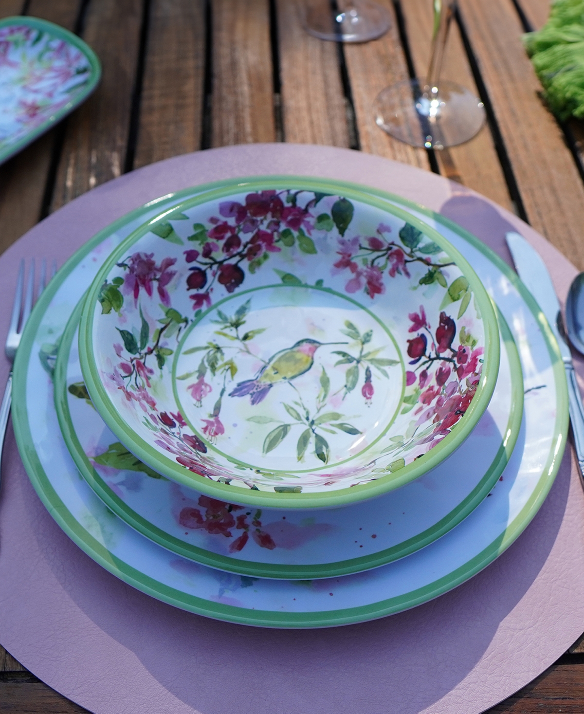 Certified International Hummingbirds 12 Pc Dinnerware Set, Service For 4 In Miscellaneous