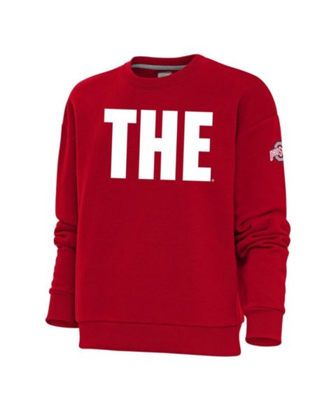Женская толстовка Antigua Scarlet Ohio State Buckeyes Victory THE Crewneck Pullover