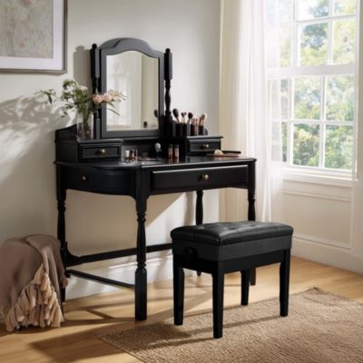 Piano Bench PU Leather Storage Adjustable Height Padded Seat Keyboard