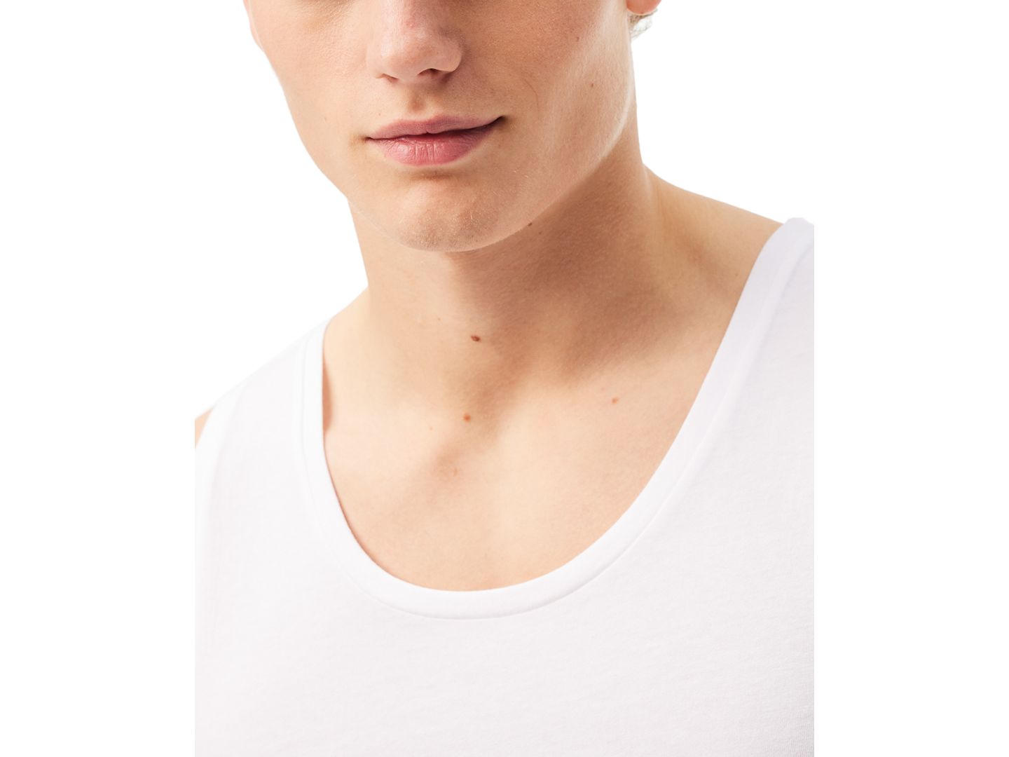 Мужские топы Lacoste Slim Fit Cotton Tank tops, 3-Pack, цвет: Белый — фото 3
