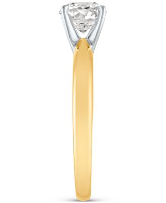 GIA Certified Diamond Engagement Ring (1 ct. t.w.) in 14k White Gold or 14k Gold & 14k White Gold