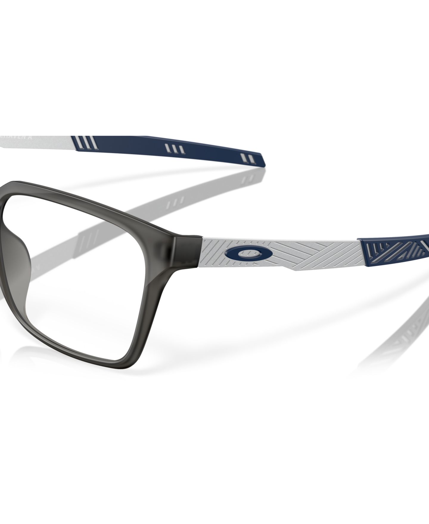 Мужские очки Celine Oakley Man Rectangle Plastic OX8180F Dehaven (Low Bridge Fit) Eyeglasses, цвет: Атласный серый дымчатый — фото 7