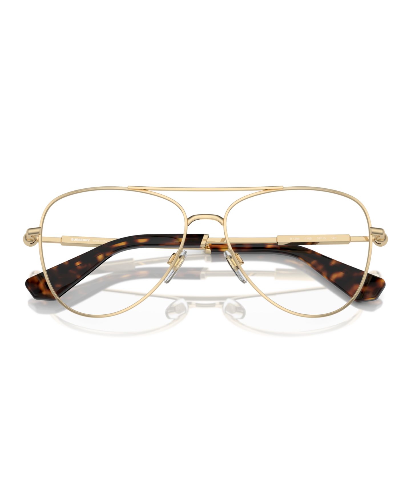 Мужские очки Burberry Man Pilot/Aviator Metal BE1386 Eyeglasses, цвет: Светлый золотой — фото 5