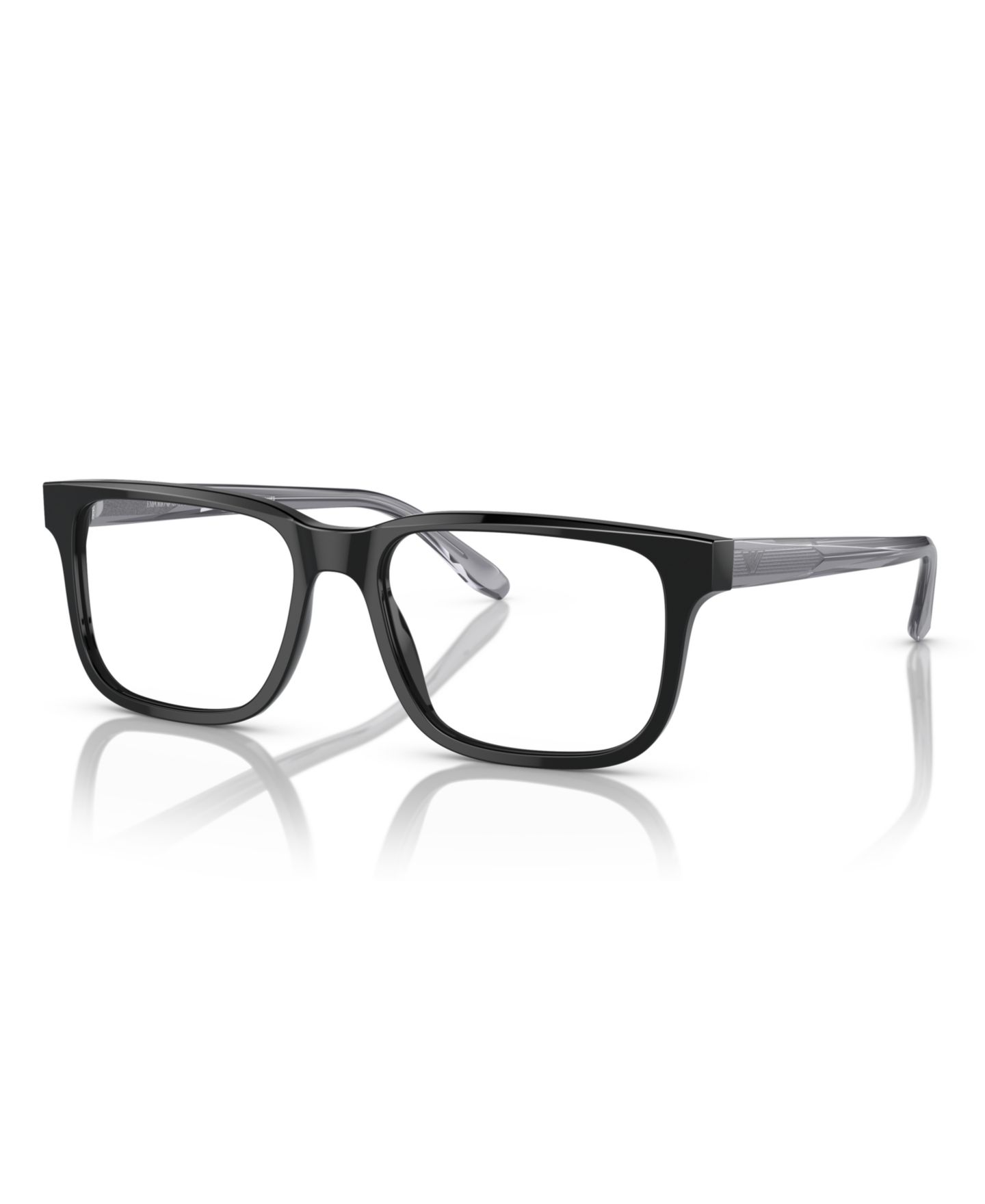 Мужские очки Emporio Armani Man Rectangle Plastic EA3218 Eyeglasses, цвет: Чёрный — фото 1