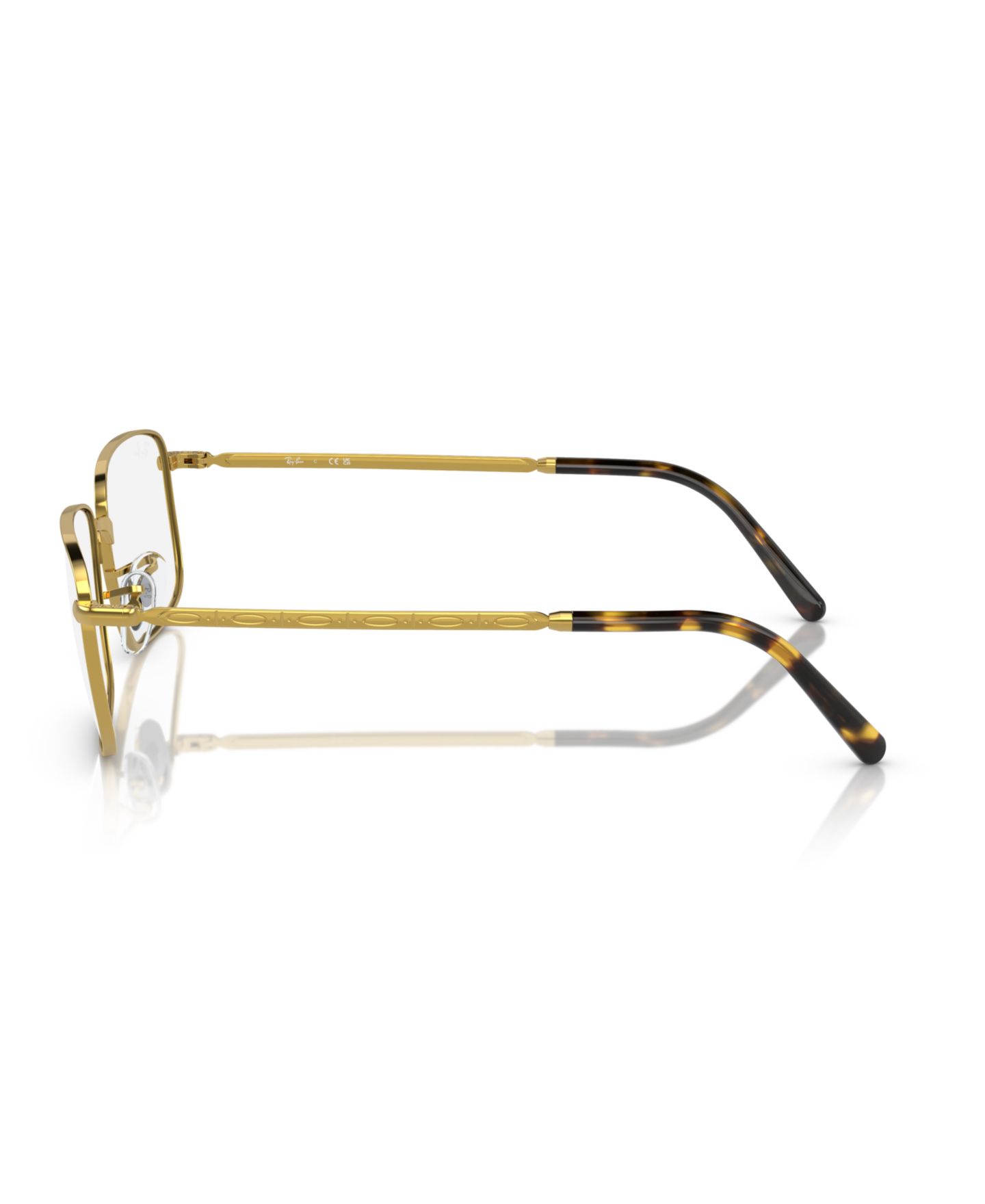 Очки Ray-Ban Unisex Rectangle Metal RB3717V RB3717 Optics Eyeglasses, цвет: Золотой — фото 3