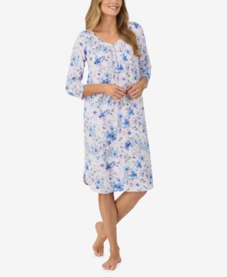 Aria - Women's Cotton 3/4-Sleeve Printed Nightgown