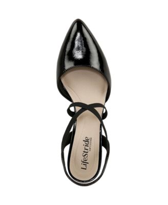 Women's April Block Heel Ankle Strap Slingback Pumps