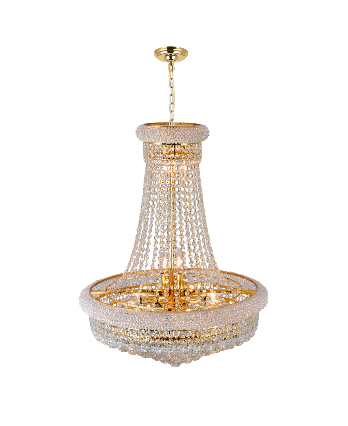 Shop Cwi Lighting Empire 17 Light Down Chandelier In Gold