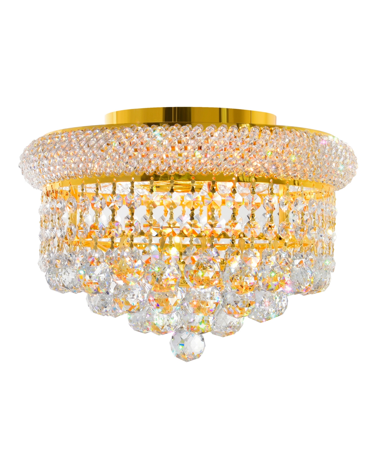 Cwi Lighting Empire 3 Light Flush Mount In Gold