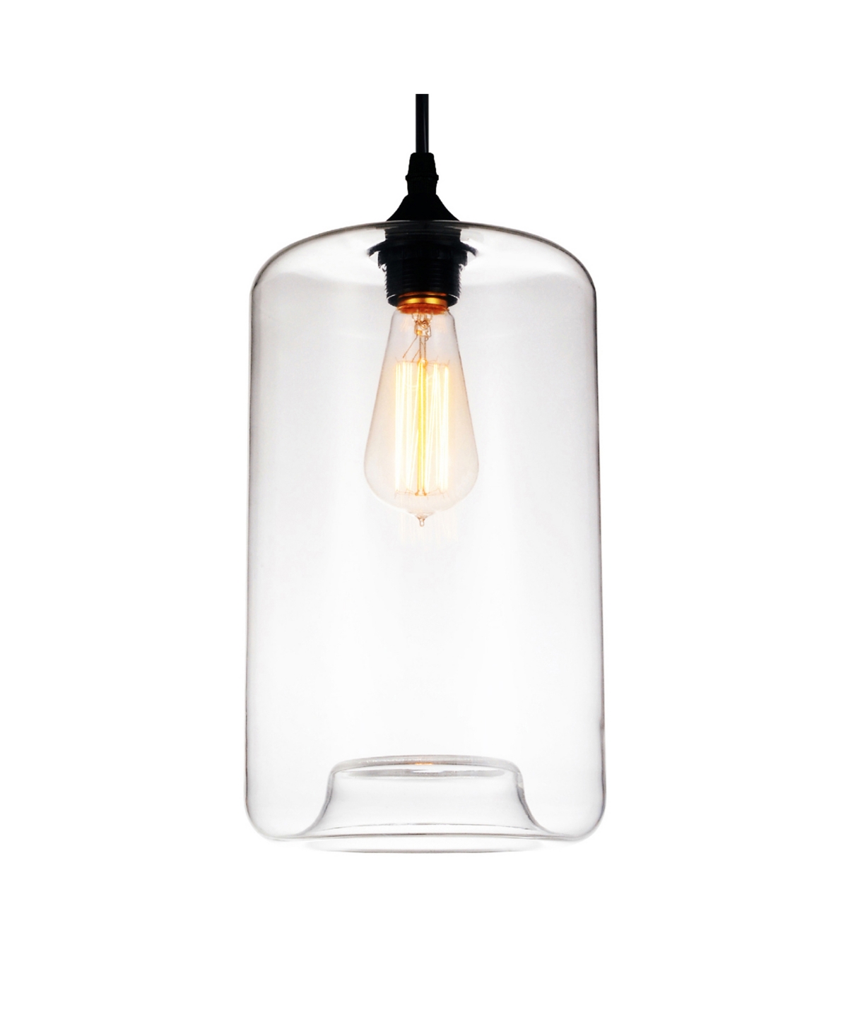 Shop Cwi Lighting Glass 1 Light Down Mini Pendant In Black