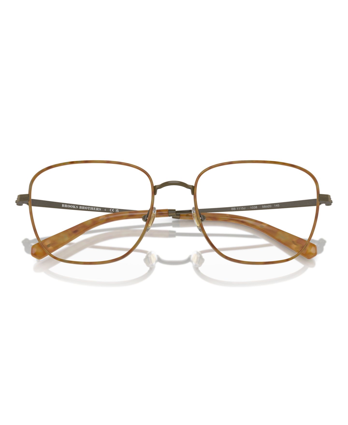 Мужские очки Brooks Brothers Man Square Metal BB1115J Eyeglasses, цвет: Состаренный золотой — фото 4