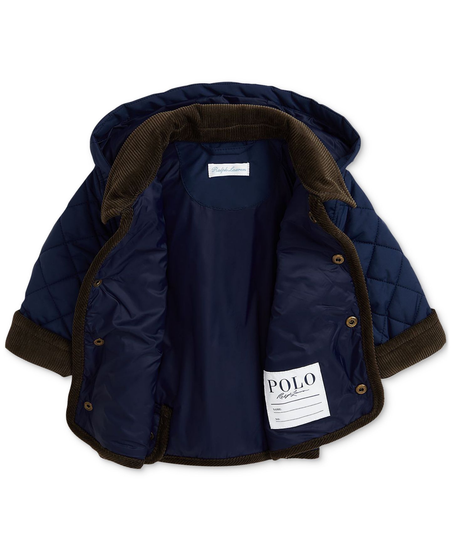 Куртка Polo Ralph Lauren Corduroy-Trim Barn Jacket With Removable Hood для мальчиков-малышей, цвет: Тёмно-синий — фото 4