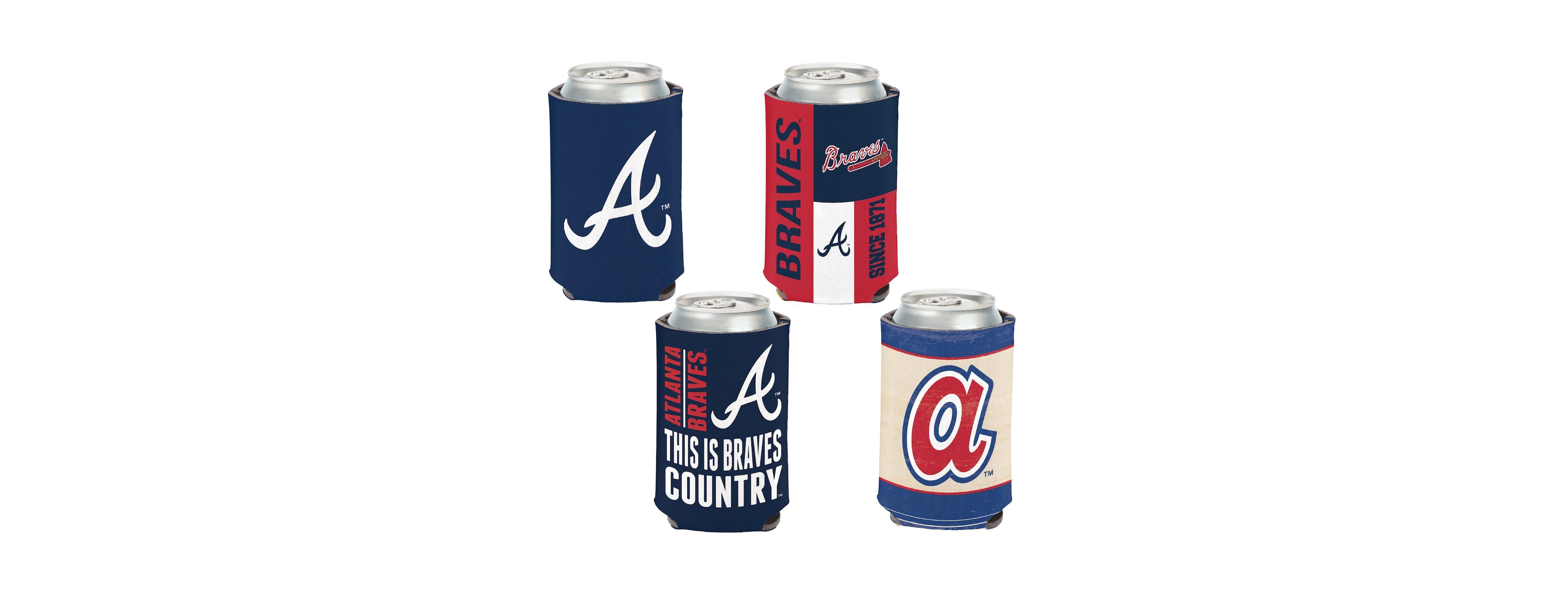 WinCraft Atlanta Braves 4-Pack 12oz. Can Cooler Set