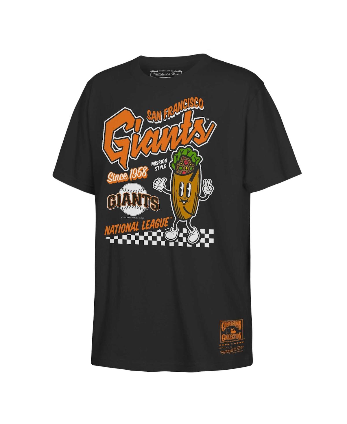 Mitchell & Ness Kids' Men's Big Boys And Girls Black San Francisco Giants Cooperstown Collection Food Concessions T-shirt