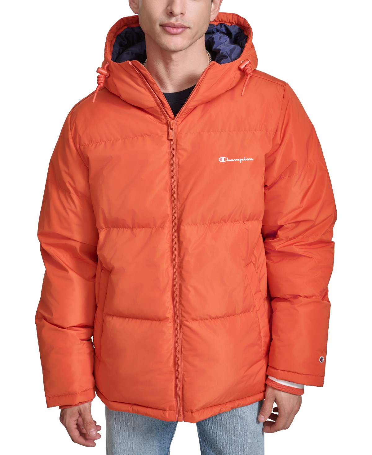 Champion Men's Quilted Full-Zip Hooded Puffer Jacket - Black | Smart Closet