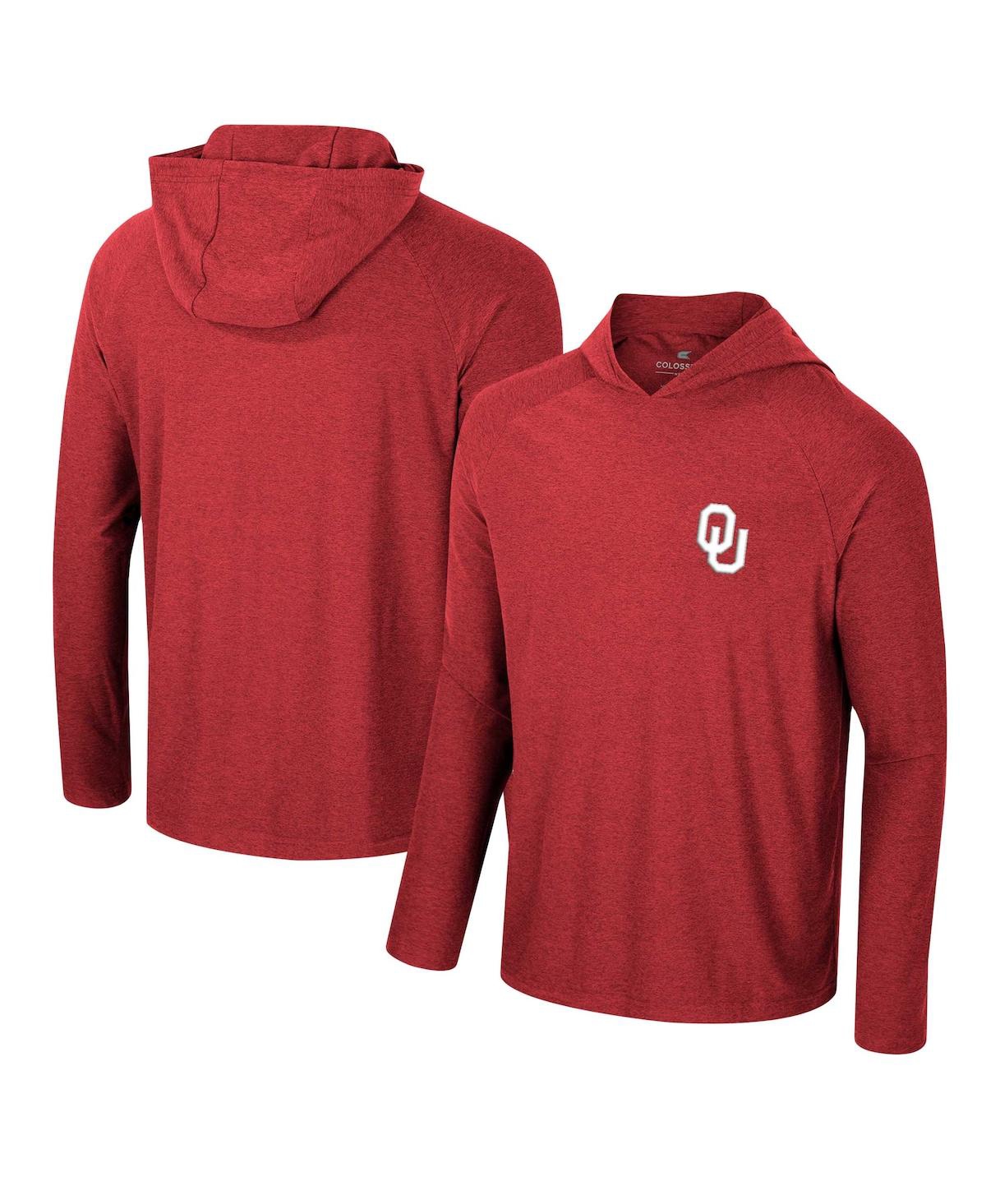 Men's Crimson Oklahoma Sooners Cloud Jersey Raglan Long Sleeve Hoodie T-Shirt - Crimson