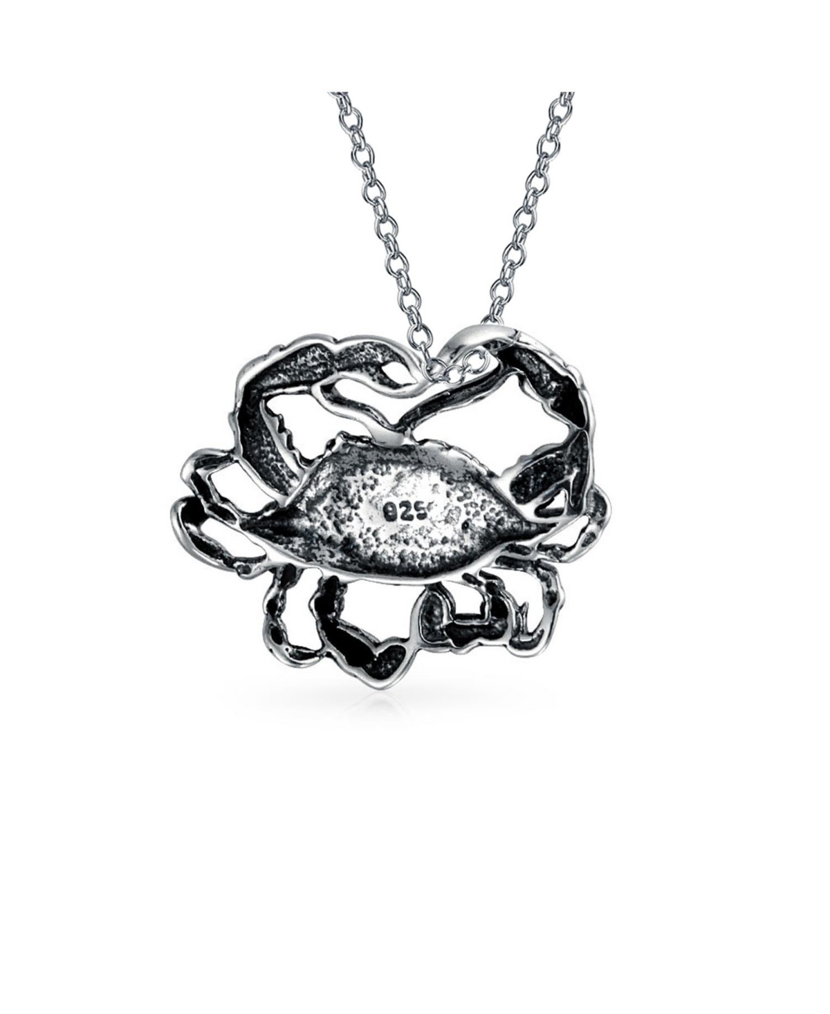 Bling Jewelry Nautical Crab Cancer Zodiac Sign Pendant Necklace Men WomenAstrology Horoscope - Silver