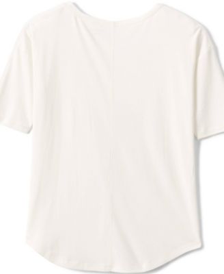 Women's Supima Micro Modal Elbow Sleeve Balletneck Curved Hem Top