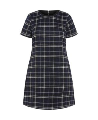 Plus Size Check Love Shift Mini Dress