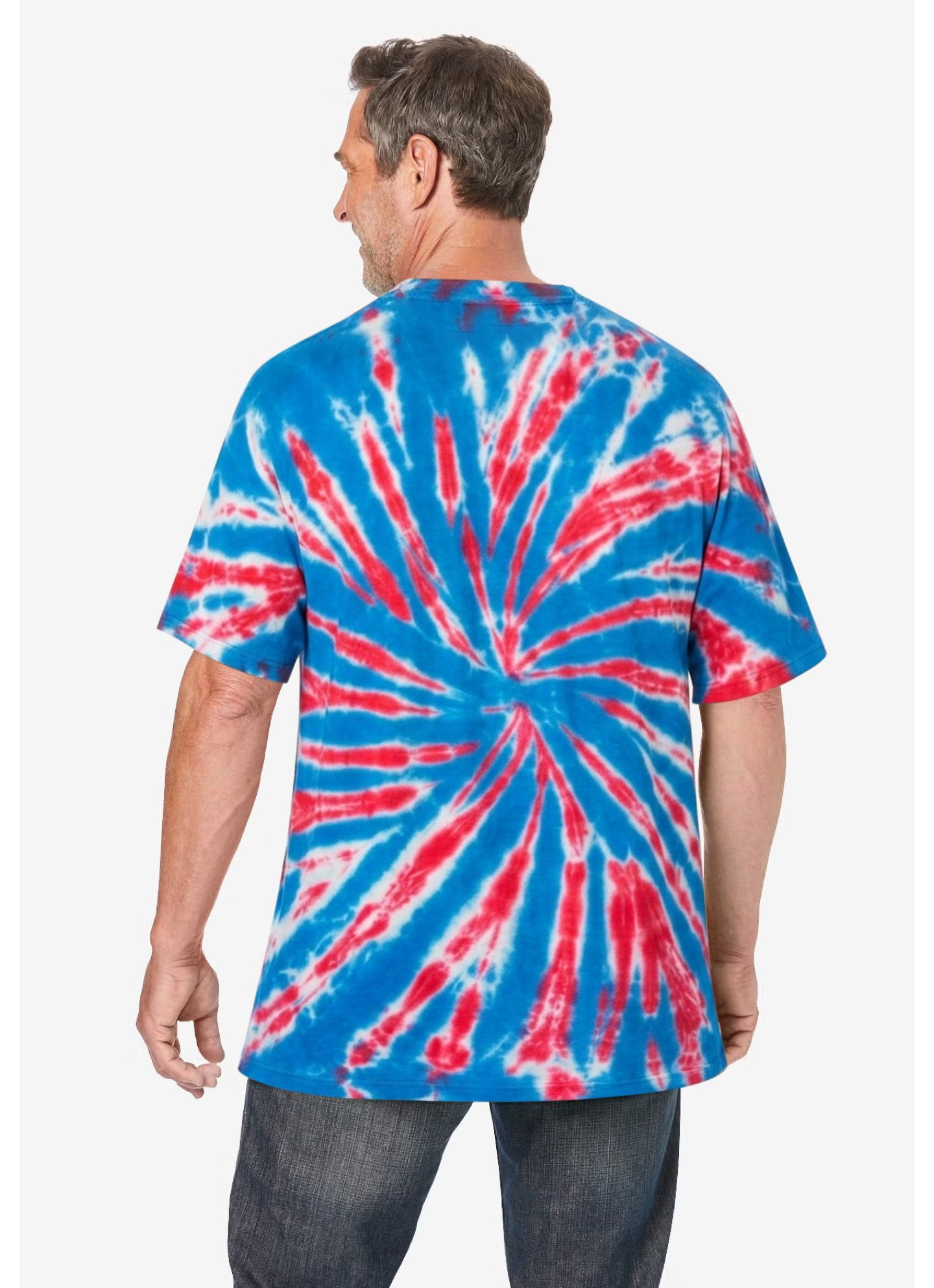 Мужская футболка KingSize Lightweight Tie-Dye Crewneck, цвет: Тай-дай, вариант 1 — фото 2