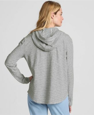 Women's Long Sleeve Slub Hooded Popover