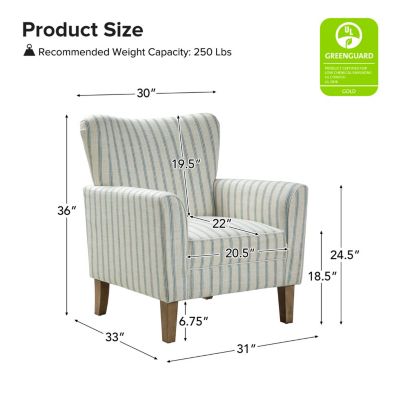 Upholstered Warren Armchair with Solid Wood Legs