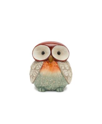 Terra Cotta Owl Figurine With Glazed Accents (Set of 2)
