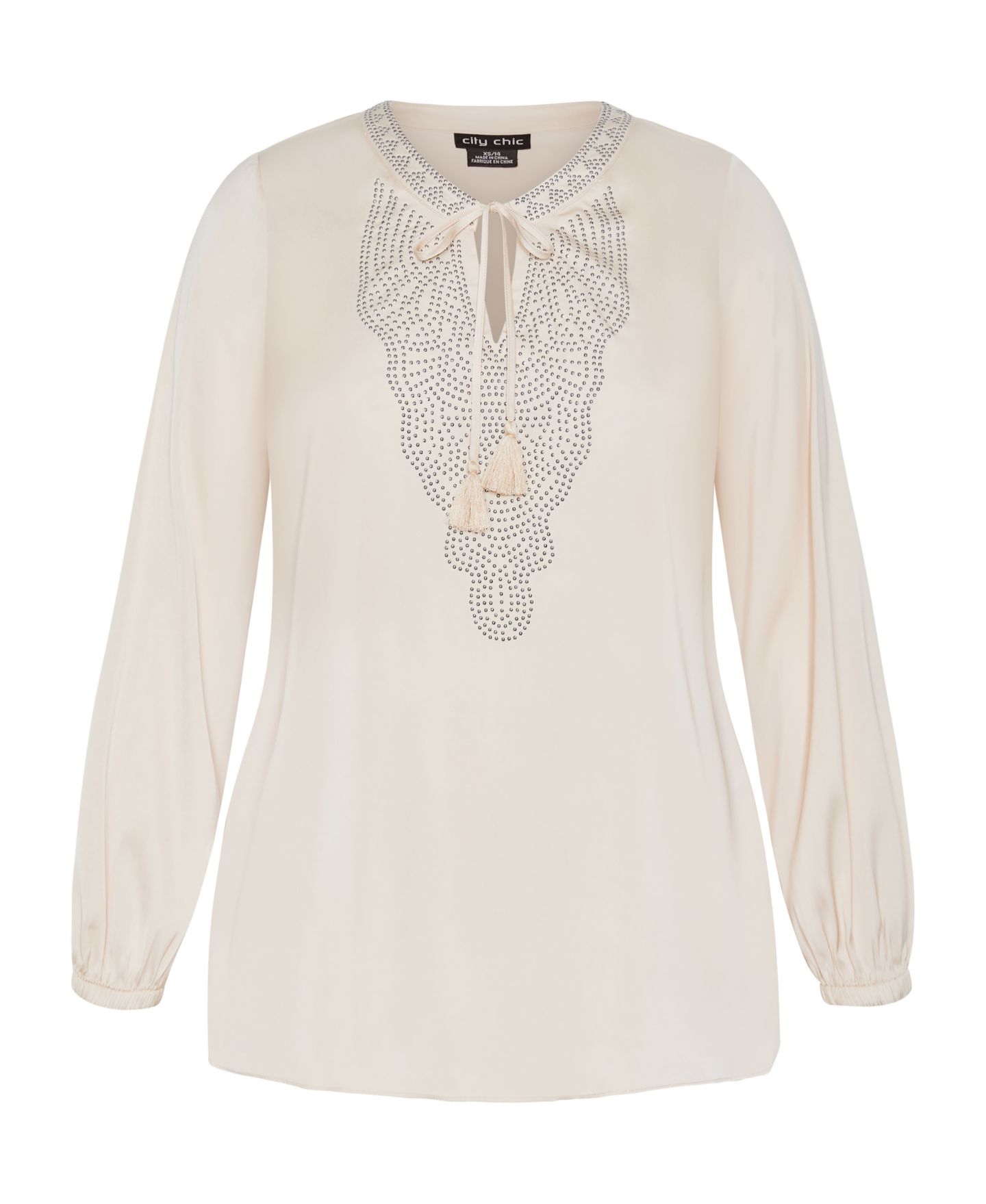 Женский топ CITY CHIC Detail Neck, цвет: Светло-бежевый — фото 2