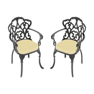 Streamdale Modern 350lbs Weight Capacity Aluminum & Black Armchair with Cushions