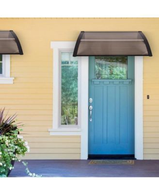 80" x 40" OutdoorWindow Awning Door Polycarbonate Canopy-Brown