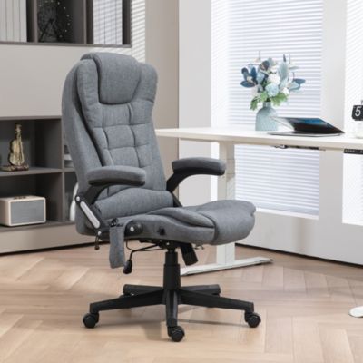 6 Point Vibrating Massage velvet Office Chair with Lumbar Heat