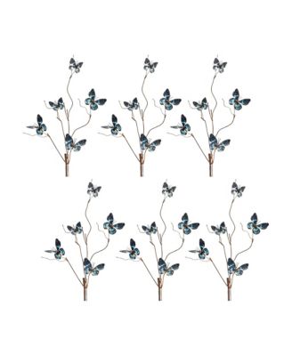 Beautiful Wire Butterfly Decorative Spray (Set of 6)