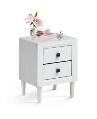 Multipurpose Retro Bedside Nightstand with 2 Drawers
