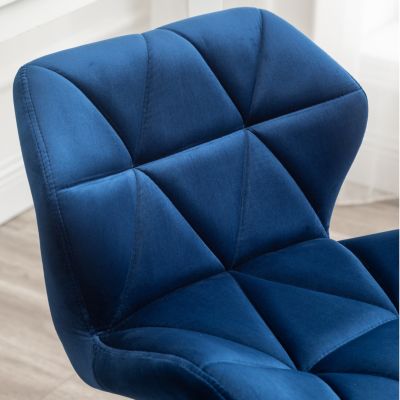 Diamond Tufted Adjustable Swivel Office Chair, Blue