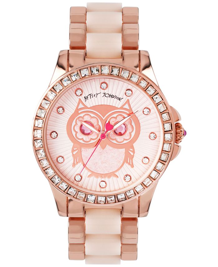 Betsey Johnson Women s Blush and Rose Gold Tone Bracelet Watch
