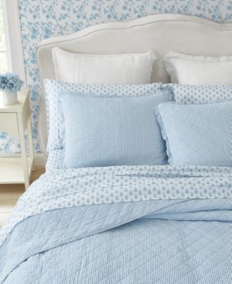 Oxford Stripe Reversible 3 Piece Quilt Set, King