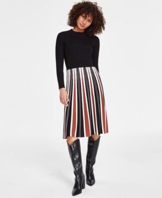 Misty Eyed Long Sleeve Ribbed Knit Sweater Cream