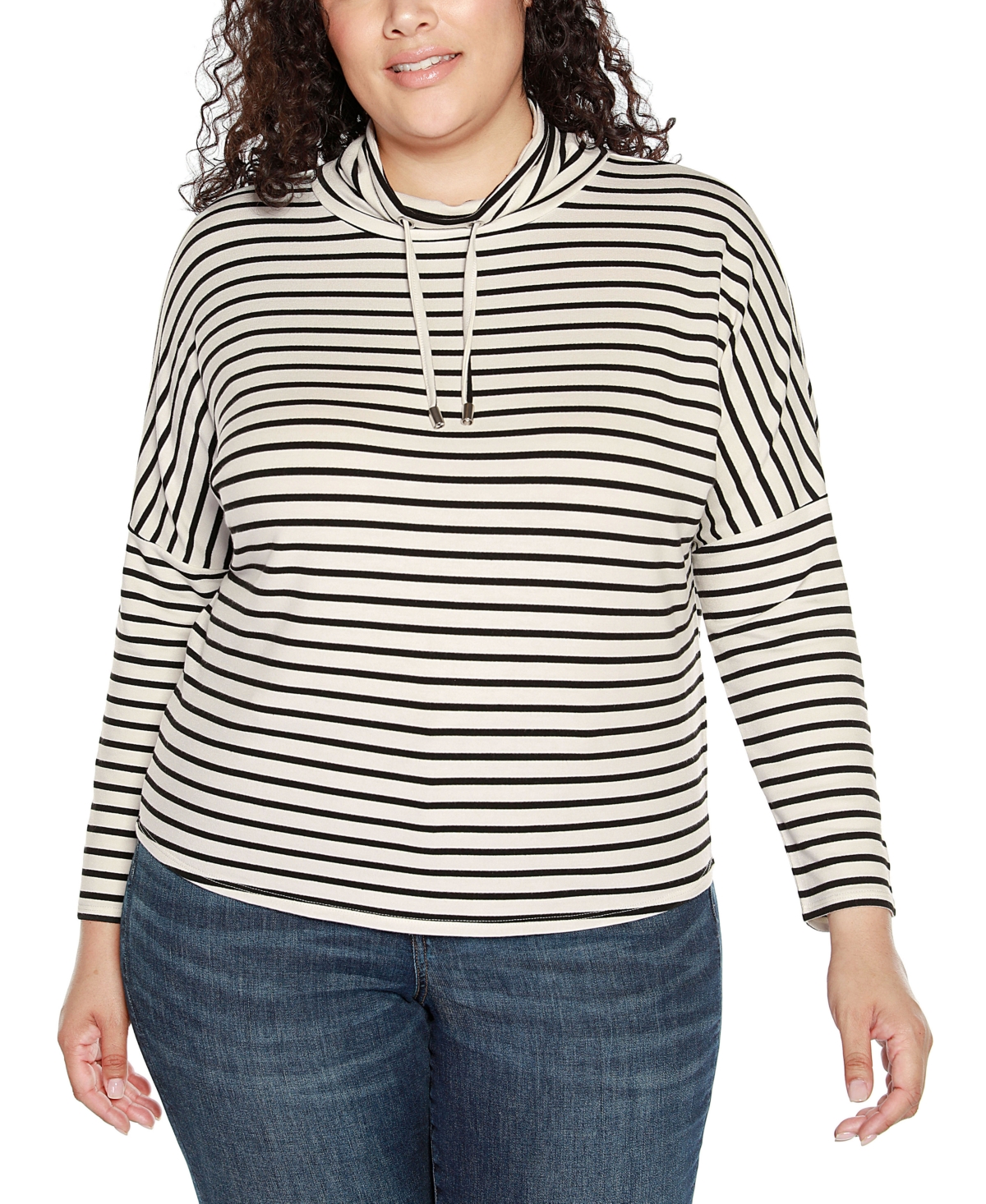 BELLDINI PLUS SIZE COWL-NECK DOLMAN-SLEEVE TOP 