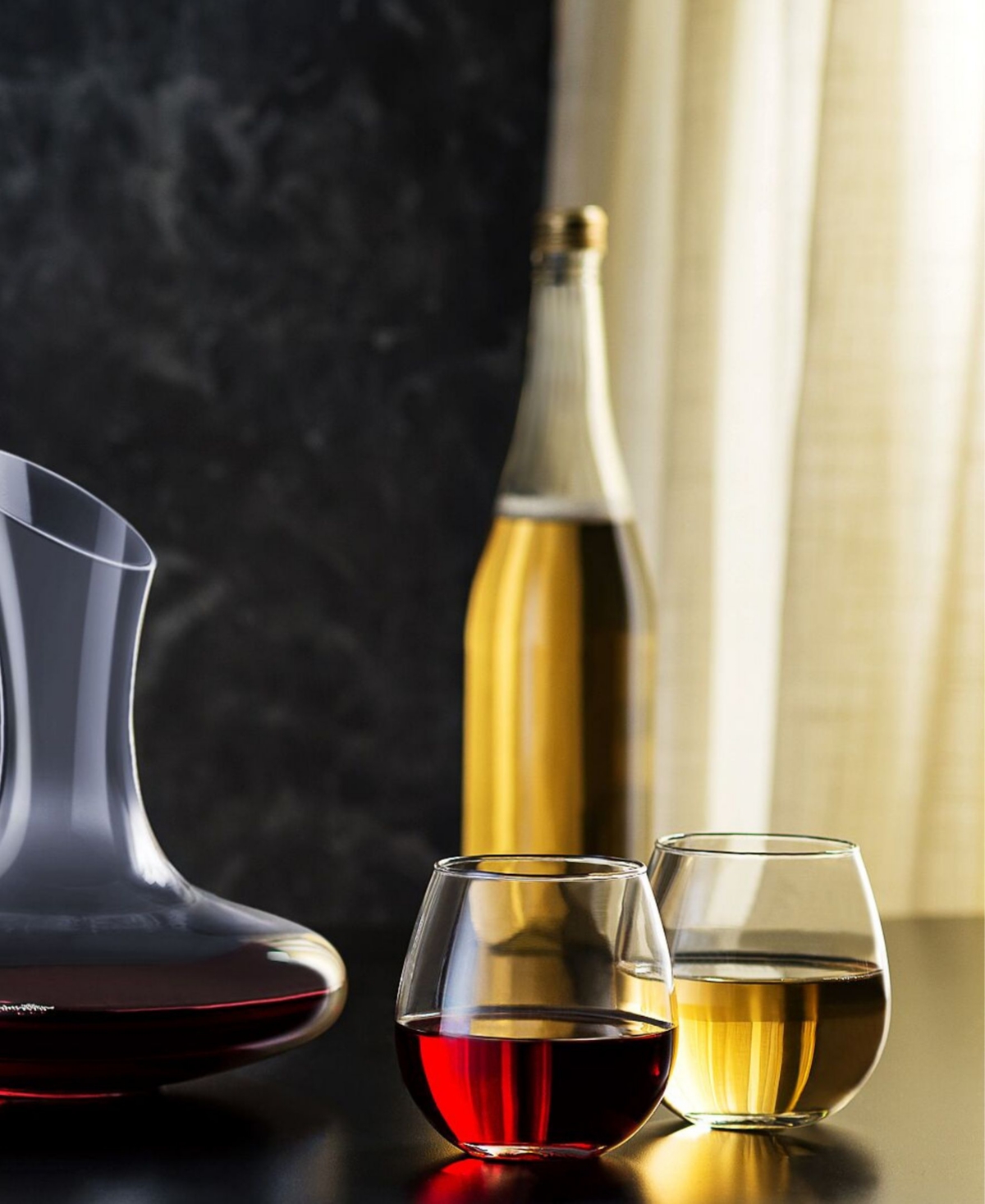 Joyjolt Spirits Stemless Red Wine Glasses, Set Of 4 In Clear