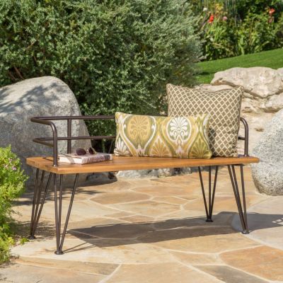 Acacia Wood Bench Rustic Charm Meets Modern Style