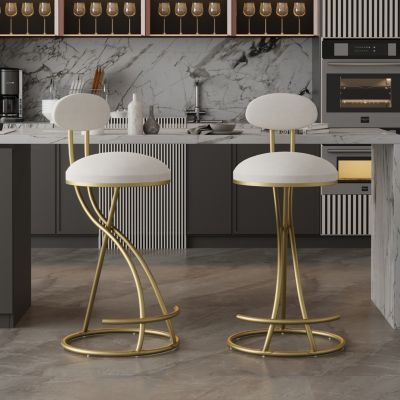 Luxurious Velvet Barstools with Anti-Slip Base